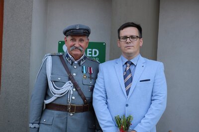 Dr Paweł Warot i Czesław Jakubowicz ze Związku Piłsudczyków