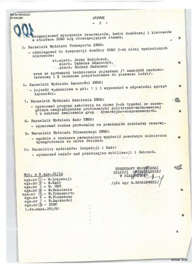 Rozkaz Komendanta wojewódzkiego MO w Białymstoku z 8 grudnia 1981 r.