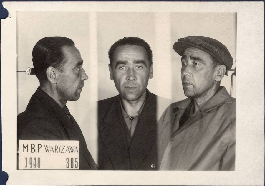 Zdjęcie sygnalityczne ppłk. Antoniego Olechnowicza „Pohoreckiego”, wykonane po aresztowaniu w 1948 r.