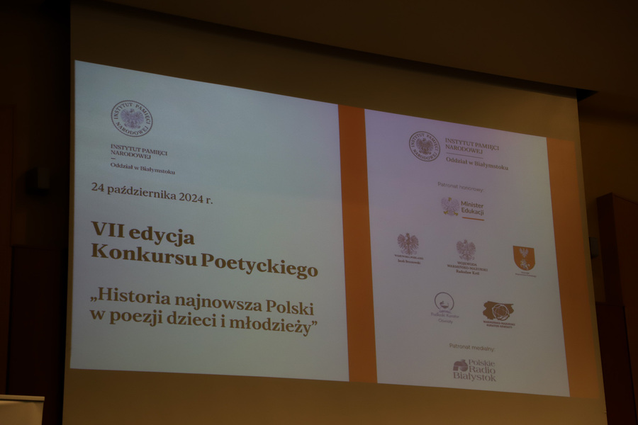 Gala VII edycji Konkursu Poetyckiego „Historia najnowsza Polski w poezji dzieci i młodzieży” – 24 października 2024, fot. Paula Prudziłowicz (IPN)