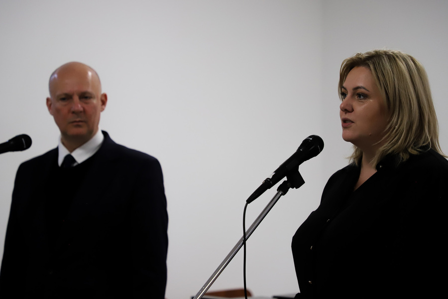 Otwarcie wystawy pt. „Dekalog Księdza Jerzego” z okazji 40. rocznicy męczeńskiej śmierci bł. ks. Jerzego Popiełuszki w Domu Polskim w Budapeszcie – 10 listopada 2024, fot. Paula Prudziłowicz (IPN)