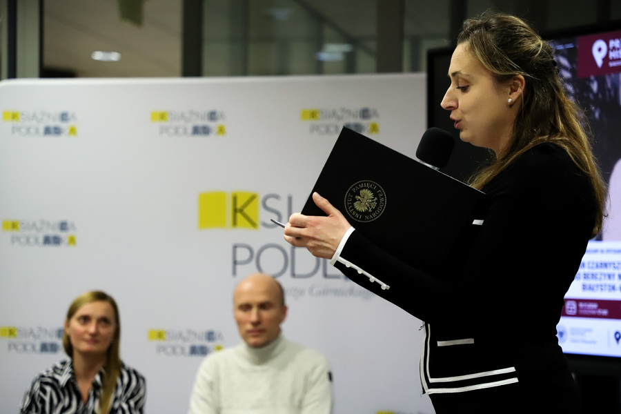 Promocja publikacji przygotowanej przez Oddział IPN w Białymstoku „Florian Czarnyszewicz. Los człowieka, t. 1: Znad Berezyny nad La Platę (1900–1955)” – 19 listopada 2024, fot. Paula Prudziłowicz (IPN)