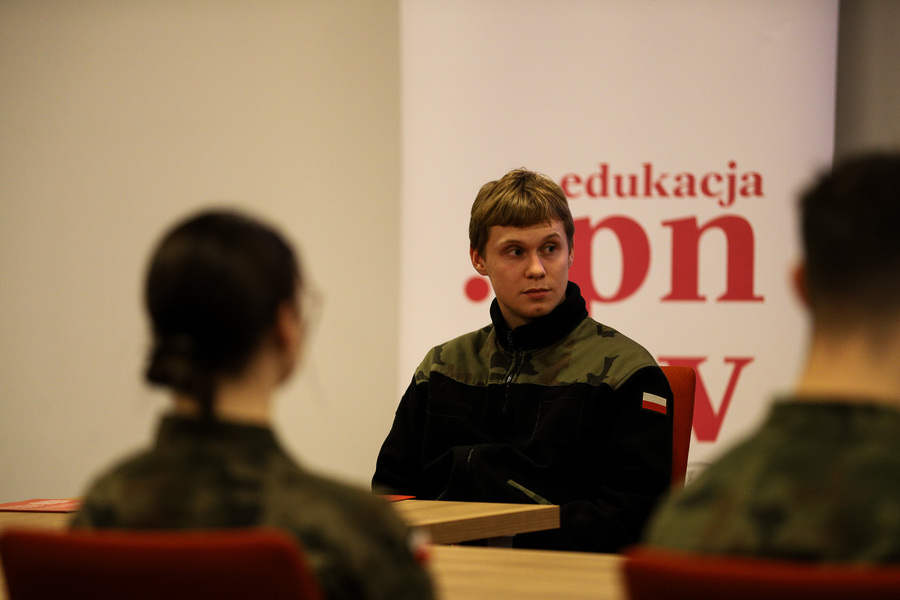 Grudniowe spotkania z młodzieżą w ramach Ogólnopolskiego Konkursu Edukacyjnego „Silni Polską!”, fot. Paula Prudziłowicz (IPN)