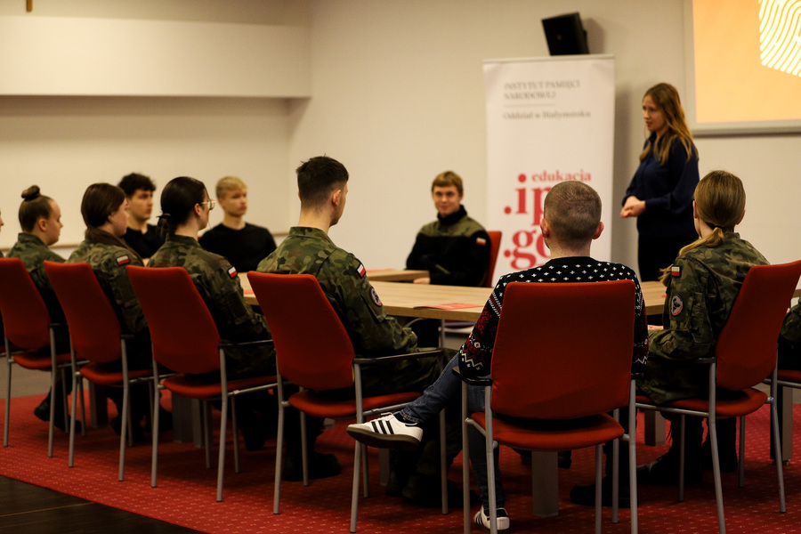 Grudniowe spotkania z młodzieżą w ramach Ogólnopolskiego Konkursu Edukacyjnego „Silni Polską!”, fot. Paula Prudziłowicz (IPN)