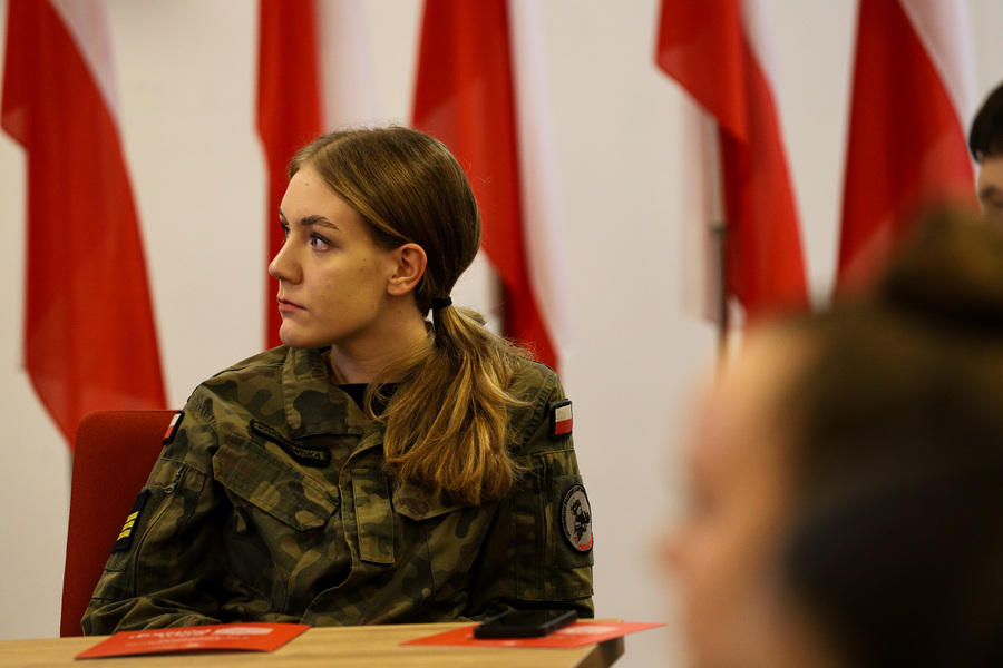 Grudniowe spotkania z młodzieżą w ramach Ogólnopolskiego Konkursu Edukacyjnego „Silni Polską!”, fot. Paula Prudziłowicz (IPN)