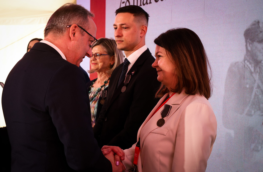 Wręczenie odznaczeń - Krzyża Zasługi oraz Medalu Reipublicae Memoriae Meritum – 7 marca 2025, fot. Paula Prudziłowicz (IPN)