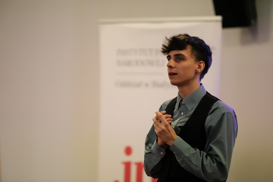 Przesłuchania półfinałowe do XI edycji Ogólnopolskiego Konkursu Recytatorskiego „W kręgu poezji i prozy lagrowej więźniarek obozu KL Ravensbrück” im. Wandy Półtawskiej – 11 marca 2025, fot. Paula Prudziłowicz (IPN)