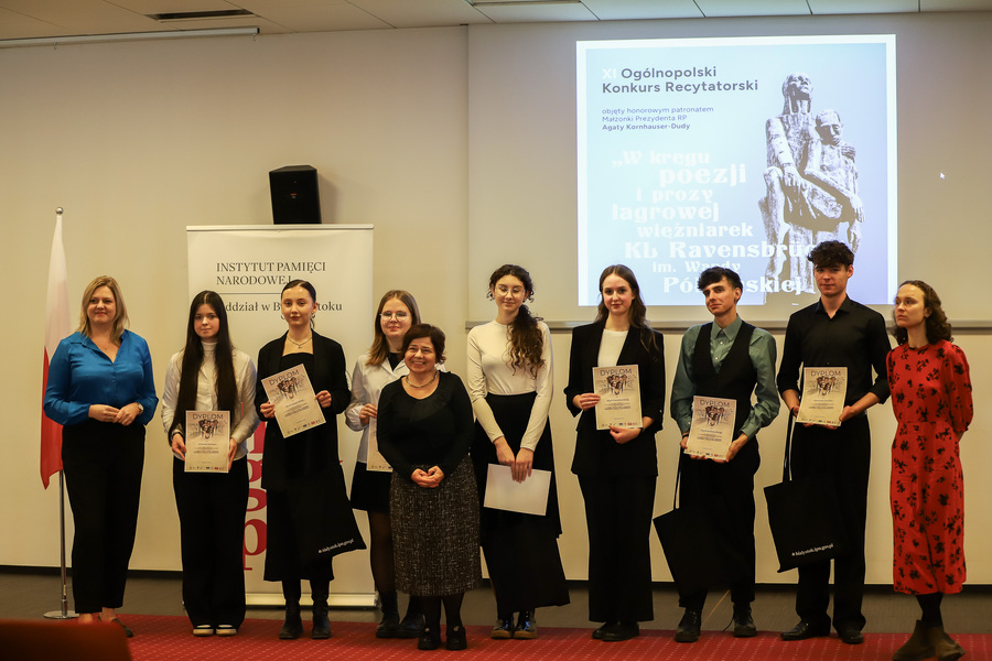 Przesłuchania półfinałowe do XI edycji Ogólnopolskiego Konkursu Recytatorskiego „W kręgu poezji i prozy lagrowej więźniarek obozu KL Ravensbrück” im. Wandy Półtawskiej – 11 marca 2025, fot. Paula Prudziłowicz (IPN)