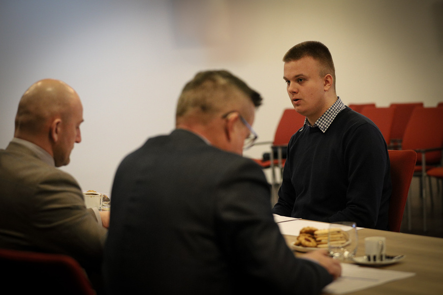 Finałowe przesłuchania XI Regionalnej Olimpiady Historycznej Wiedzy o Armii Krajowej, jej poprzedniczkach i następczyniach – 18 marca 2025, fot. Paula Prudziłowicz (IPN)