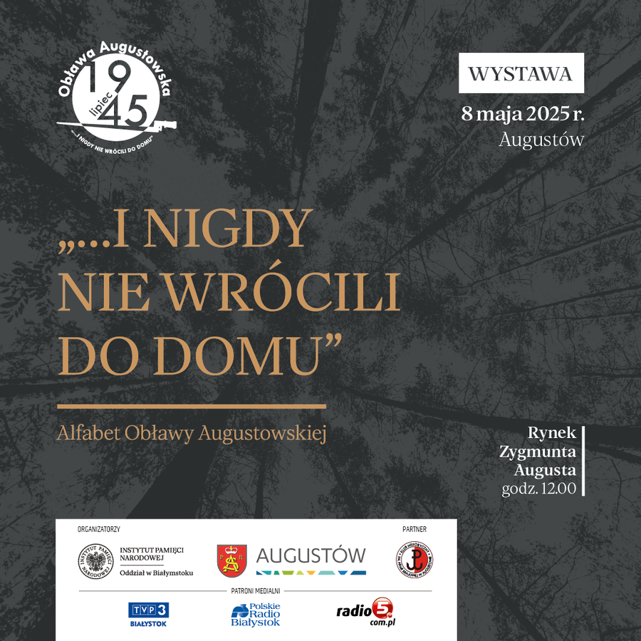 Otwarcie wystawy pt. „...i nigdy nie wrócili do domu. Alfabet Obławy Augustowskiej” – 8 maja 2025, Augustów