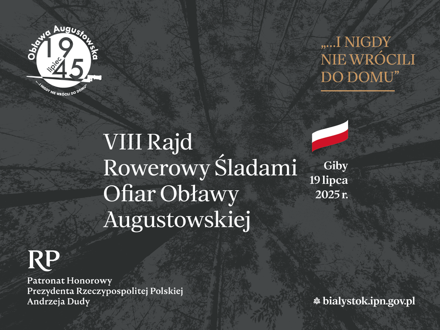 Zapisy na VIII Rajd Rowerowy Śladami Ofiar Obławy Augustowskiej – 19 lipca 2025