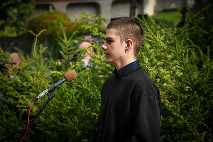 Uroczystości pogrzebowe Edwarda Borkowskiego i pięciu innych żołnierzy Armii Krajowej z oddziału Sergiusza Zyndrama-Kościałkowskiego ps. „Fakir” – 23 września 2025, fot. Paula Prudziłowicz (IPN)