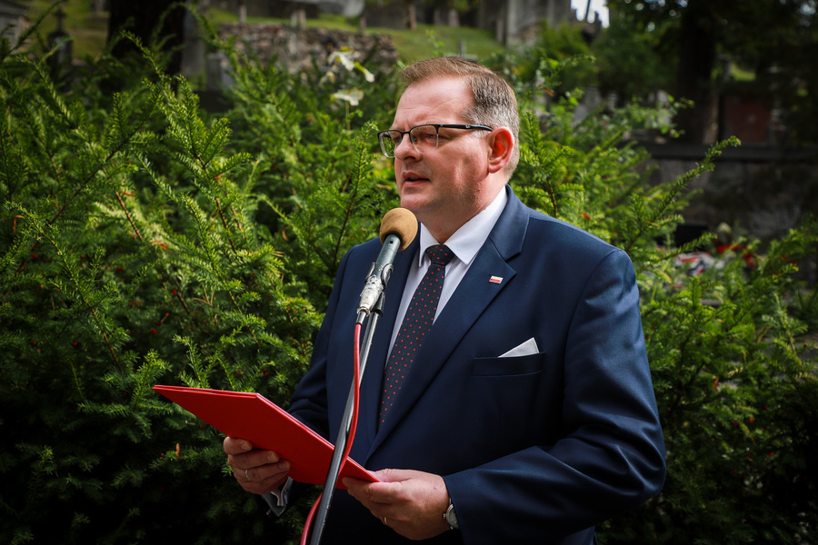 Uroczystości pogrzebowe Edwarda Borkowskiego i pięciu innych żołnierzy Armii Krajowej z oddziału Sergiusza Zyndrama-Kościałkowskiego ps. „Fakir” – 23 września 2025, fot. Paula Prudziłowicz (IPN)