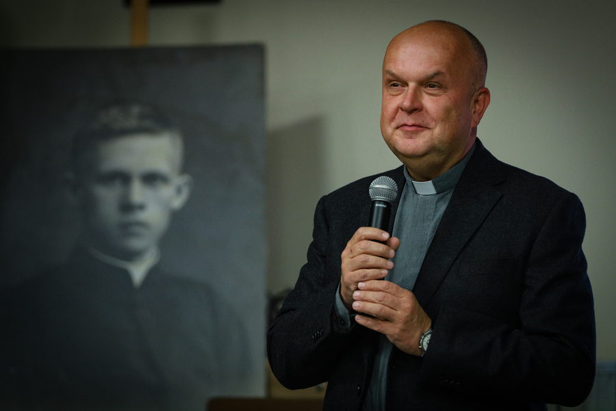 Spotkanie autorskie z Adamem Hlebowiczem, autorem książki „Święty bolszewik”. Ksiądz Henryk Hlebowicz (1904-1941) – 22 października 2025, fot. Paula Prudziłowicz (IPN)