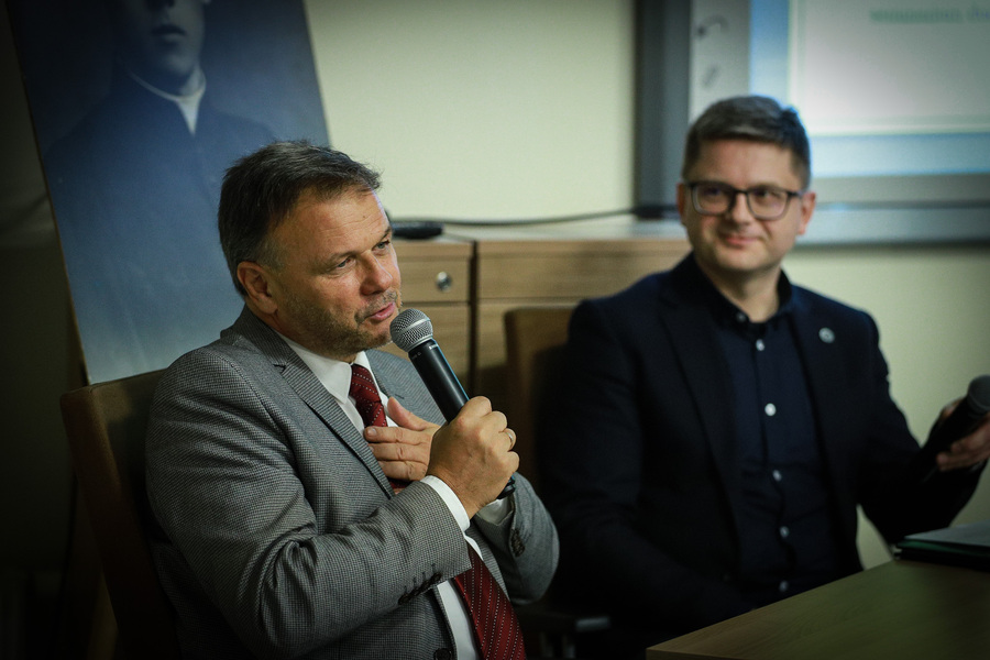 Spotkanie autorskie z Adamem Hlebowiczem, autorem książki „Święty bolszewik”. Ksiądz Henryk Hlebowicz (1904-1941) – 22 października 2025, fot. Paula Prudziłowicz (IPN)