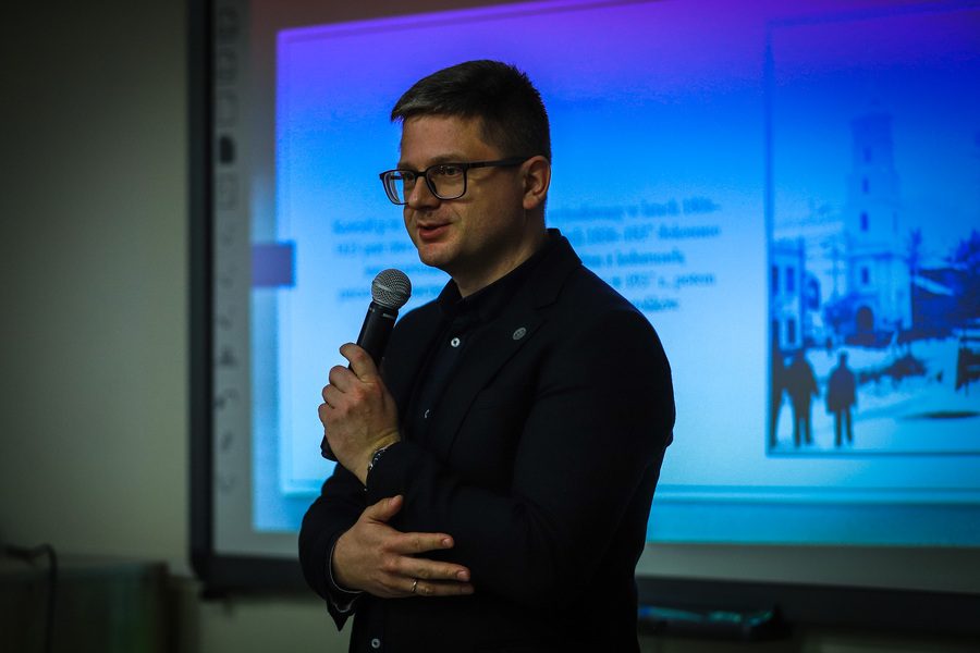 Spotkanie autorskie z Adamem Hlebowiczem, autorem książki „Święty bolszewik”. Ksiądz Henryk Hlebowicz (1904-1941) – 22 października 2025, fot. Paula Prudziłowicz (IPN)