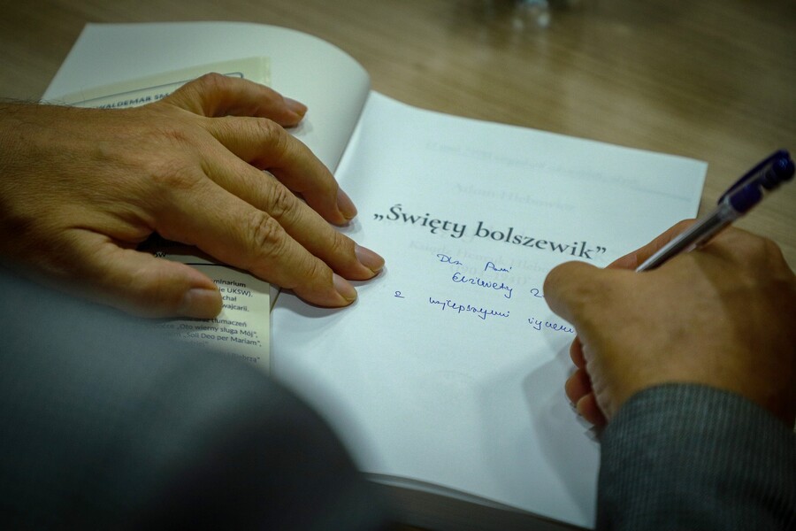 Spotkanie autorskie z Adamem Hlebowiczem, autorem książki „Święty bolszewik”. Ksiądz Henryk Hlebowicz (1904-1941) – 22 października 2025, fot. Paula Prudziłowicz (IPN)