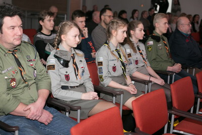 Referatom przysłuchiwała się grupa harcerzy, fot. Justyna Gawrońska