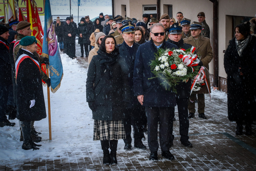 Uroczystości upamiętniające deportacje mieszkańców rejonu łomżyńskiego z 1940 r. w Podgórzu – 8 lutego 2026, fot. Paula Prudziłowicz (IPN)