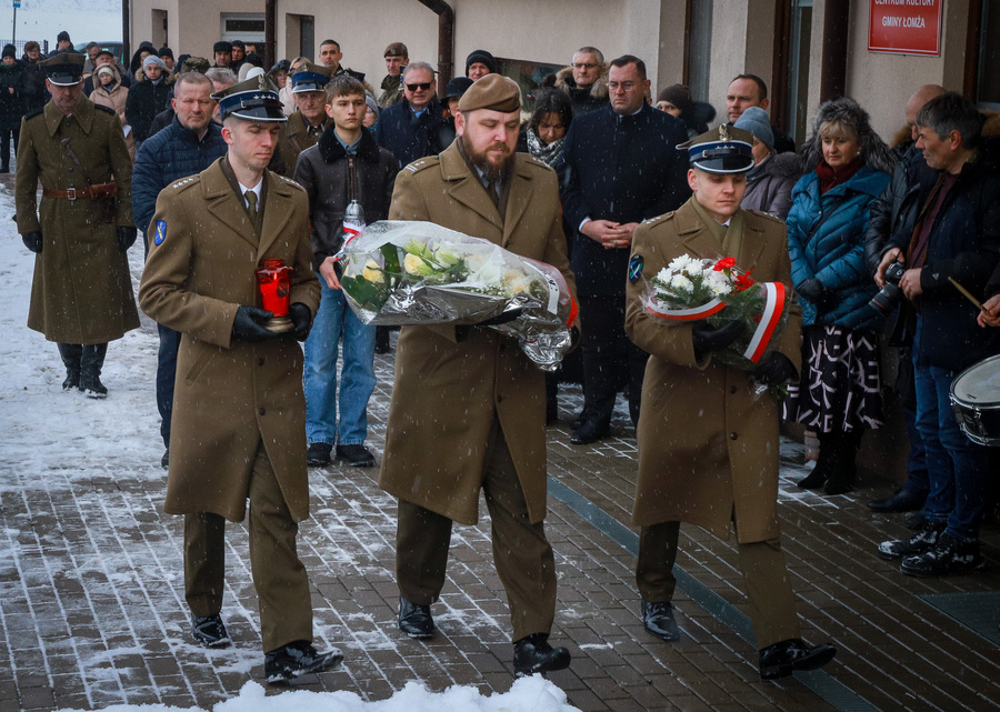 Uroczystości upamiętniające deportacje mieszkańców rejonu łomżyńskiego z 1940 r. w Podgórzu – 8 lutego 2026, fot. Paula Prudziłowicz (IPN)