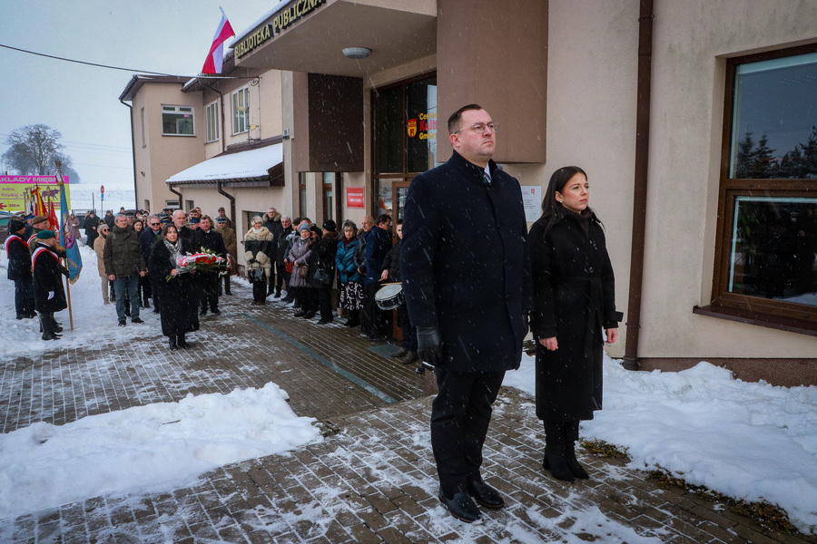 Uroczystości upamiętniające deportacje mieszkańców rejonu łomżyńskiego z 1940 r. w Podgórzu – 8 lutego 2026, fot. Paula Prudziłowicz (IPN)