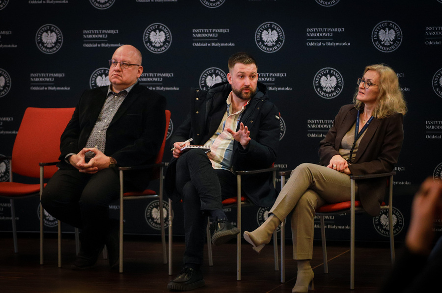 Odwiedziny przedstawicieli organizacji Yahad-in Unum oraz grupy studentów i profesorów z Uniwersytetu w Albi we Francji – 10 marca 2026, fot. Paula Prudziłowicz (IPN)