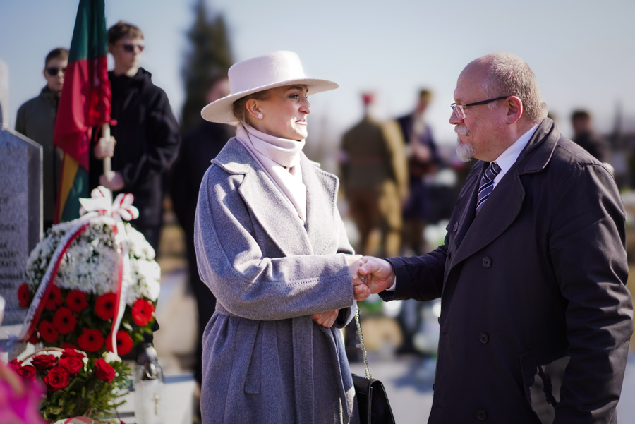 Uroczystość oznaczenia i poświęcenia pomnika nagrobnego kpr. Napoleona Ciukszy ps. „Waligóra” – żołnierza Armii Krajowej w Powiewiórce na Litwie – 21 marca 2026, fot. Mateusz Niegowski (IPN)