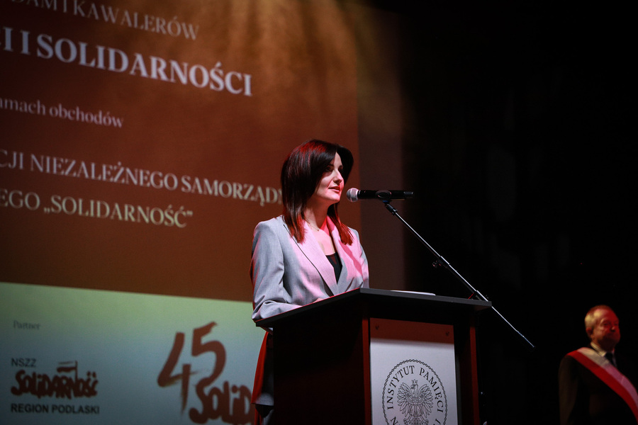 Uroczyste spotkanie Dam i Kawalerów Krzyża Wolności i Solidarności z okazji 45. rocznicy powstania i rejestracji Niezależnego Samorządnego Związku Zawodowego „Solidarność" – 23 kwietnia 2026, fot. Paula Prudziłowicz (IPN)