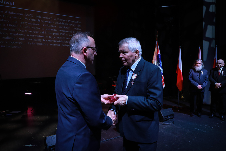 Uroczyste spotkanie Dam i Kawalerów Krzyża Wolności i Solidarności z okazji 45. rocznicy powstania i rejestracji Niezależnego Samorządnego Związku Zawodowego „Solidarność" – 23 kwietnia 2026, fot. Paula Prudziłowicz (IPN)