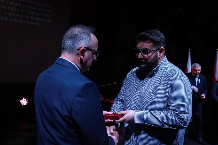 Uroczyste spotkanie Dam i Kawalerów Krzyża Wolności i Solidarności z okazji 45. rocznicy powstania i rejestracji Niezależnego Samorządnego Związku Zawodowego „Solidarność" – 23 kwietnia 2026, fot. Paula Prudziłowicz (IPN)