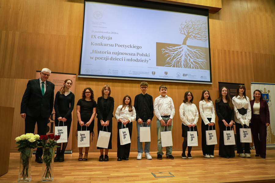 Gala IX edycji Konkursu Poetyckiego „Historia najnowsza Polski w poezji dzieci i młodzieży” – 21 października 2026, fot. Paula Prudziłowicz (IPN)