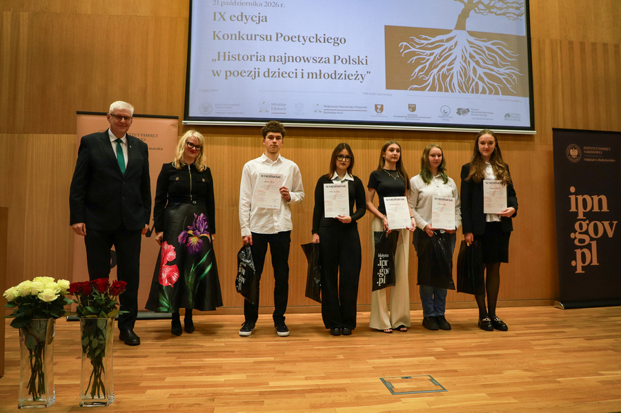 Gala IX edycji Konkursu Poetyckiego „Historia najnowsza Polski w poezji dzieci i młodzieży” – 21 października 2026, fot. Paula Prudziłowicz (IPN)