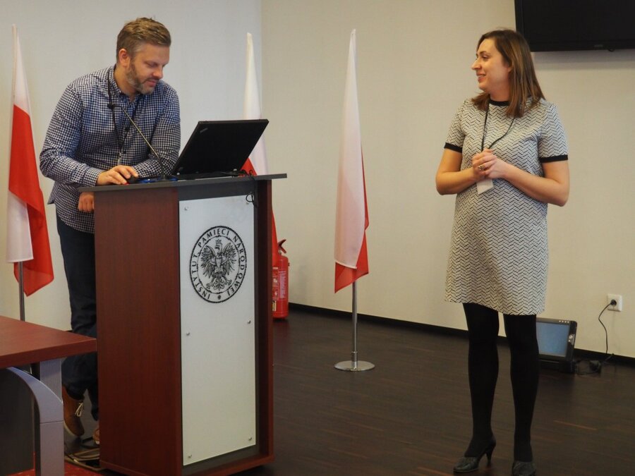 Magdalena Dzienis-Todorczuk i dr Łukasz Lubicz-Łapiński sprawujący opiekę merytoryczną podczas wyjazdu