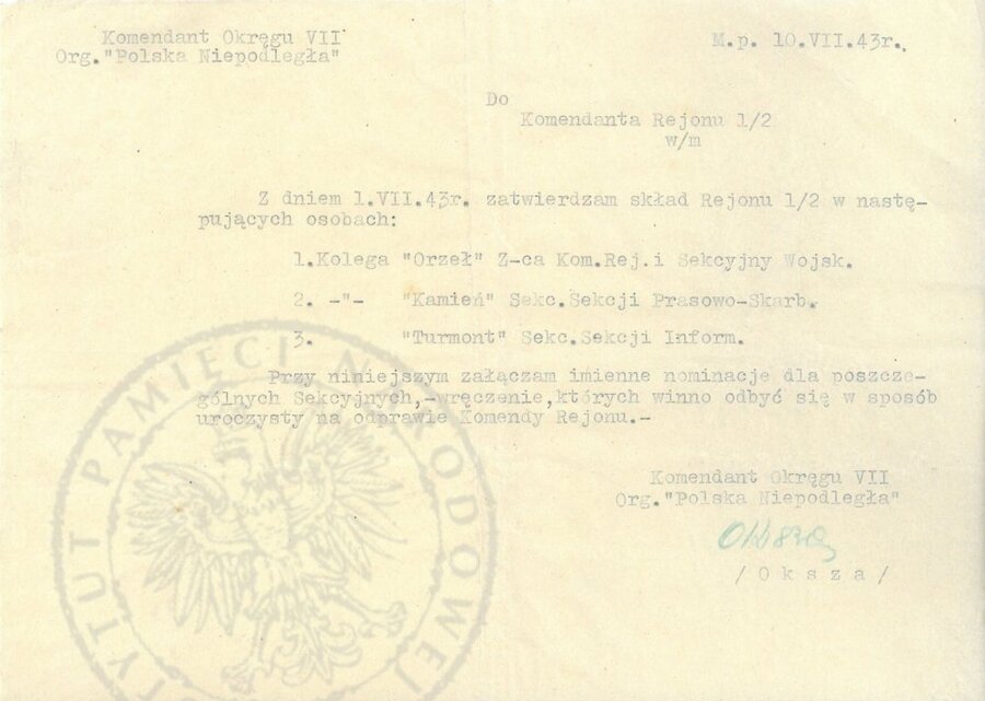 Dokumenty organizacji Polska Niepodległa