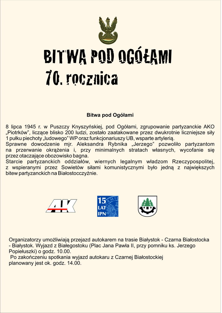Bitwa pod Ogółami - zaproszenie