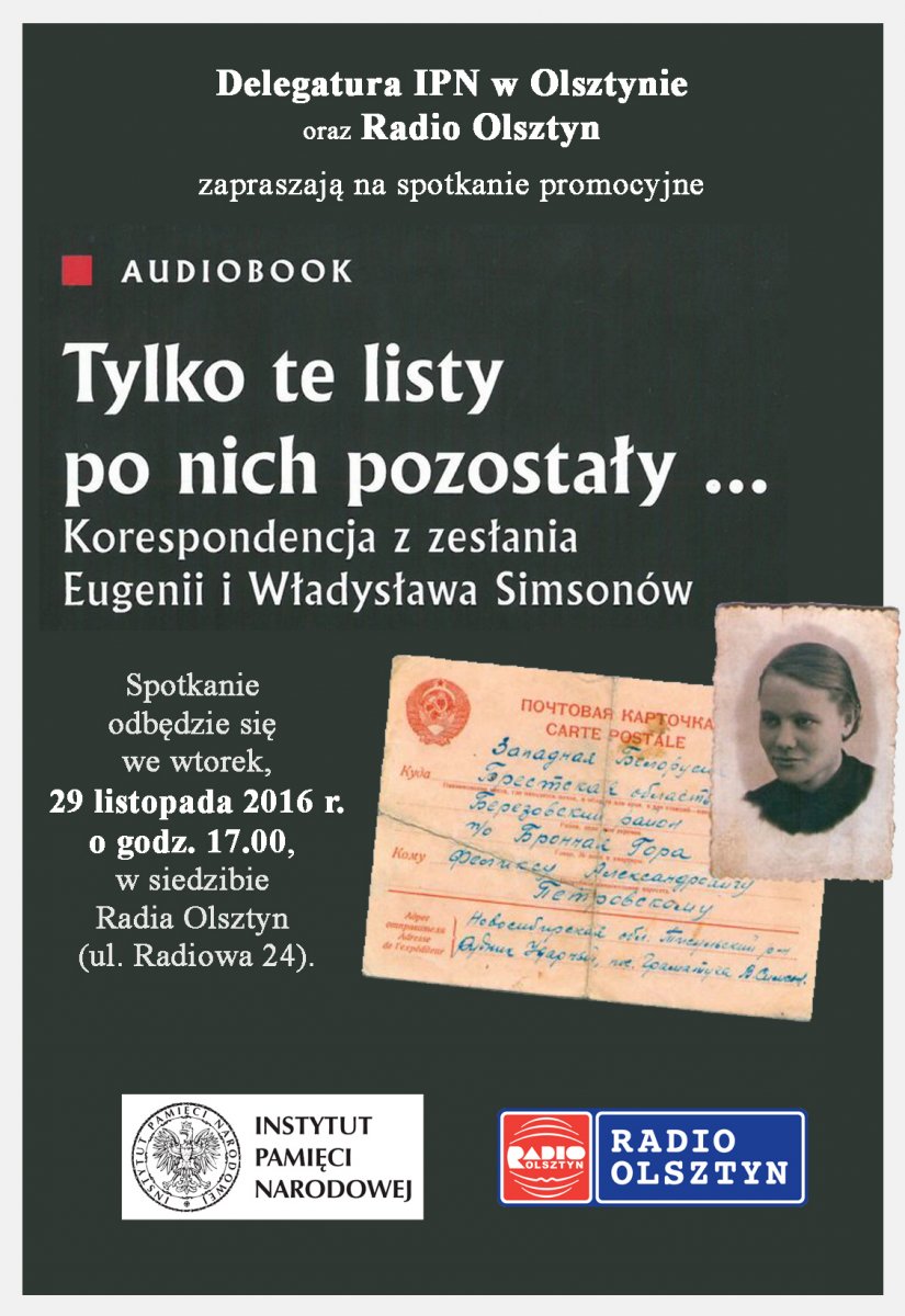 Promocja audiobooka „Tylko te listy pozostały... Korespondencja z zesłania Eugenii i Władysława Simsonów”