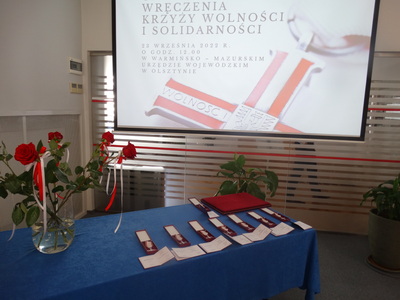 Uroczystość wręczenia działaczom opozycji antykomunistycznej Krzyży Wolności i Solidarności – Olsztyn, 23 września 2022