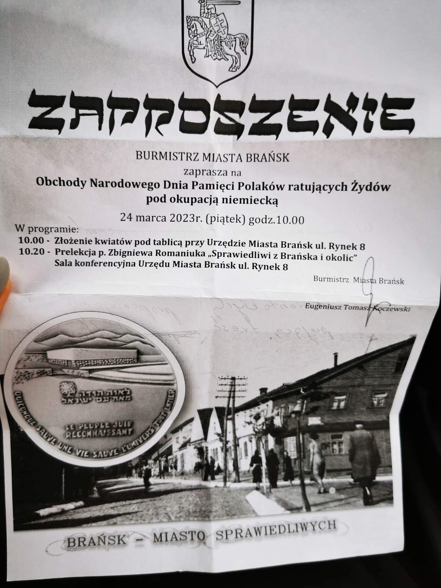 Obchodów Narodowego Dnia Pamięci Polaków ratujących Żydów pod okupacją niemiecką - fot. Bożena Koszel-Pleskaczuk