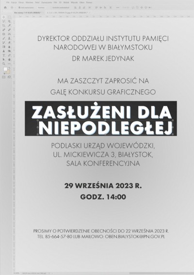 GALA KONKURSU GRAFICZNEGO "ZASŁUŻENI DLA NIEPODLEGŁEJ" - Białystok, 29 września 2023 r.