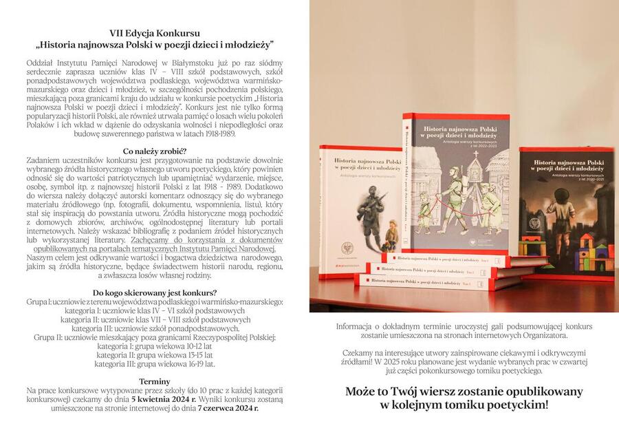 VII Edycja Konkursu ,,Historia najnowsza Polski w poezji dzieci i młodzieży”