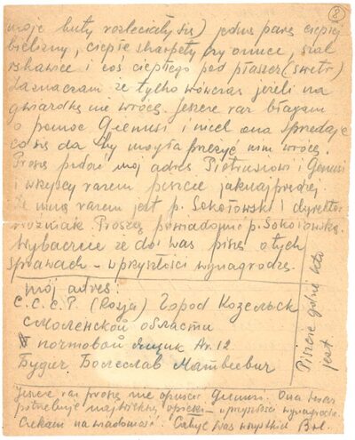 Z Archiwum IPN – list Bolesława Budzicza z Kozielska, ofiary Zbrodni Katyńskiej